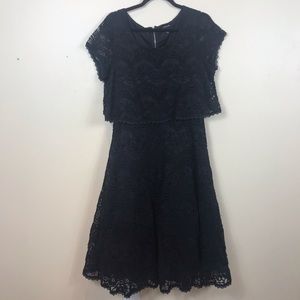Torrid black lace dress with built-in petticoat
